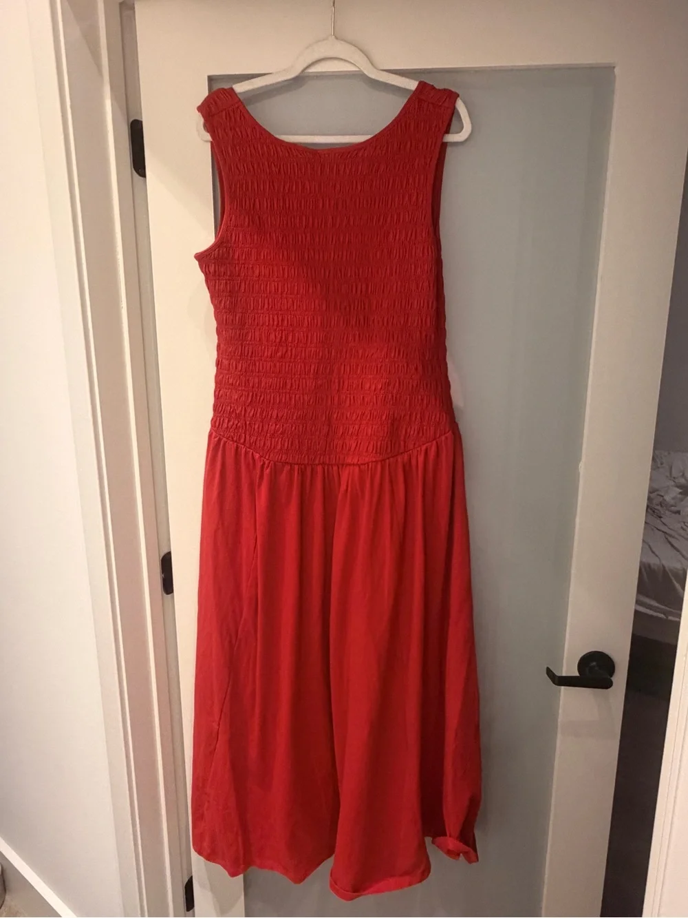 NWT Abercrombie Sydney Smocked Reversible Midi Dress Red XL